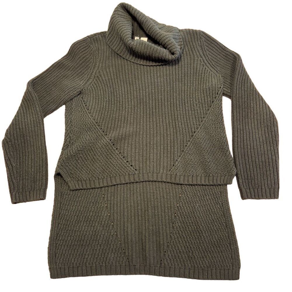Moth Women's Cowl Neck Pullover Sweater Green Size S